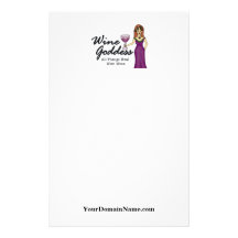 Personalise with your web site url Wine Goddess Customised Stationery