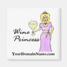 Personalise with your web site url Wine Princess Fridge Magnet