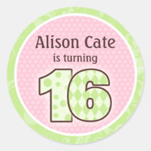 Personalised 16th Birthday Seal Stickers