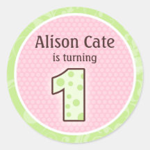 Personalised 1st Birthday Seal Round Sticker