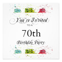 Personalised 70th Birthday Party Invitations