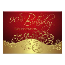 Personalised 90th Birthday Party Invitations