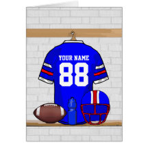 Personalised American Football Grid Iron jersey Greeting Card