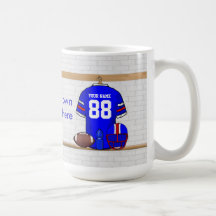 Personalised American Football Grid Iron jersey Coffee Mugs
