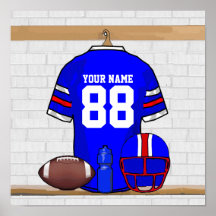 Personalised American Football Grid Iron jersey Poster