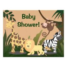 Personalised Baby Shower Invites, Jungle Animals
