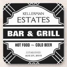 Personalised Bar Sign for Man Cave Drink Coaster