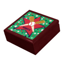 Personalised Baseball bats ball and stars Keepsake Boxes