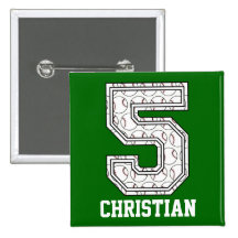 Personalised Baseball Number 5 Pin