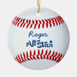 Personalised Baseball Player Gift Christmas Ornaments
