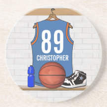 Personalised Basketball Jersey (LBO) Beverage Coasters