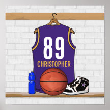 Personalised  Basketball Jersey (PG) Posters