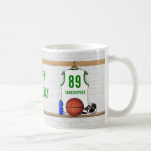 Personalised Basketball Jersey (whitegreen) Mug