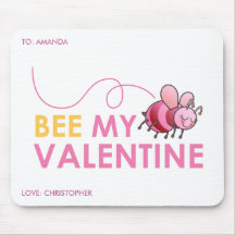 Personalised Bee My Valentine Mousepad