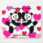 Personalised BFF Panda Friends Mousemats