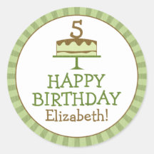 Personalised Birthday Cake Kids Birthday Stickers