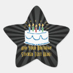 Personalised Birthday Cake Star Favour Sticker