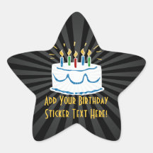 Personalised Birthday Cake Star Favour Sticker
