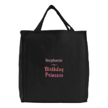 Personalised Birthday Princess Embroidered Bag
