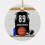 Personalised Black Basketball Jersey Christmas Ornaments
