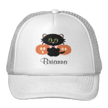Personalised Black Cat Halloween Hat