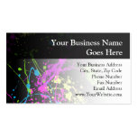 Personalised Black/Neon Splatter Business Card Template