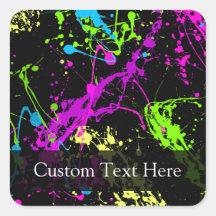 Personalised Black/Neon Splatter Stickers