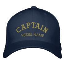 Personalised Boat Name Captain Hat Embroidered Hats
