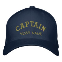 Personalised Boat Name Captain Hat Embroidered Hats