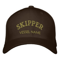 Personalised Boat Name Skipper Hat Embroidered Hat
