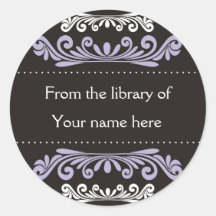 Personalised Bookplates - Colourful Flourishes Round Stickers