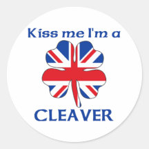 Personalised British Kiss Me I'm Cleaver Stickers