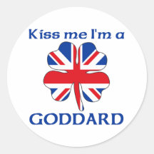 Personalised British Kiss Me I'm Goddard Stickers