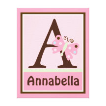 Personalised Butterfly/Ladybug Lullaby Canvas Art Gallery Wrapped Canvas