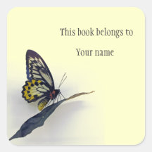 Personalised Butterfly Sticker Bookplate