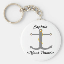 Personalised Captain Anchor Keychain