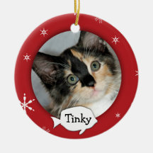 Personalised Cat/Pet Photo Holiday Christmas Ornaments