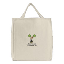 Personalised cheerleader embroidered tote bag