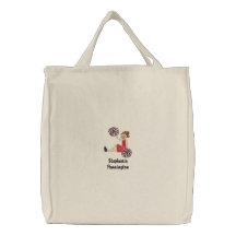 Personalised cheerleader embroidered tote bag