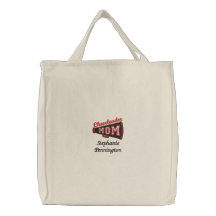 Personalised cheerleader mum embroidered tote bag