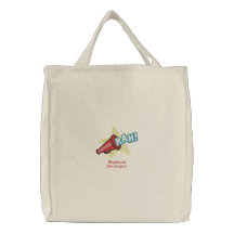 Personalised cheerleader name embroidered tote bag