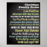 Personalised Christian Family Rules House Sign Print