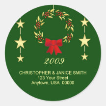 Personalised Christmas Address Labels Sticker