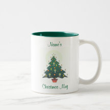 personalised christmas tree mugs