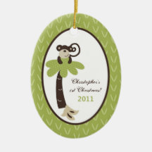 Personalised Custom Ornament Monkey Time Zoo Jungl