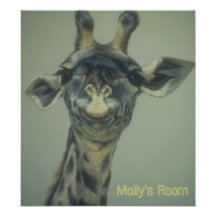 Personalised Cute Giraffe Art Poster Photographic Print