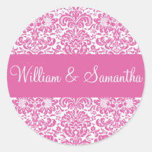 Personalised Damask Envelope Sticker Seal