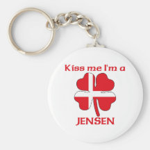Personalised Danish Kiss Me I'm Jensen Keychains