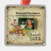 Personalised distressed photo graduation ornament