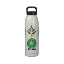 Personalised Earth Sun Flower Bicycle Recycle Sign Reusable Water Bottle